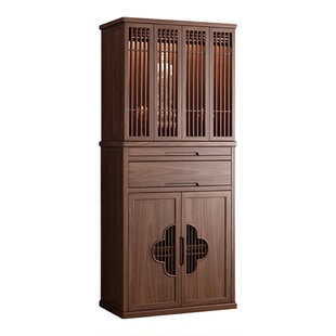 北美白蜡木新中式佛龛供桌神台带门佛柜菩萨观音财神爷供台神龛柜