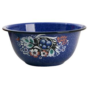 欧丽家搪瓷碗俄罗斯莎蓝风搪瓷盛汤菜面碗新疆民族风加厚餐厅家用