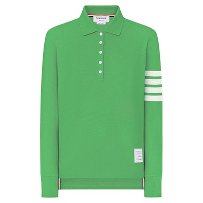 THOM BROWNE 男女同款四条纹棉质长袖POLO衫