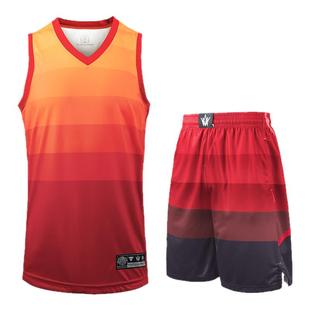 篮球服套装男定制渐变条纹系列篮球比赛定制队服米切尔球衣篮球男