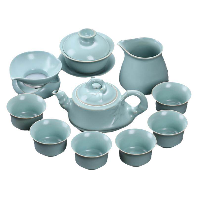 竹韵茶具套装汝瓷礼盒装