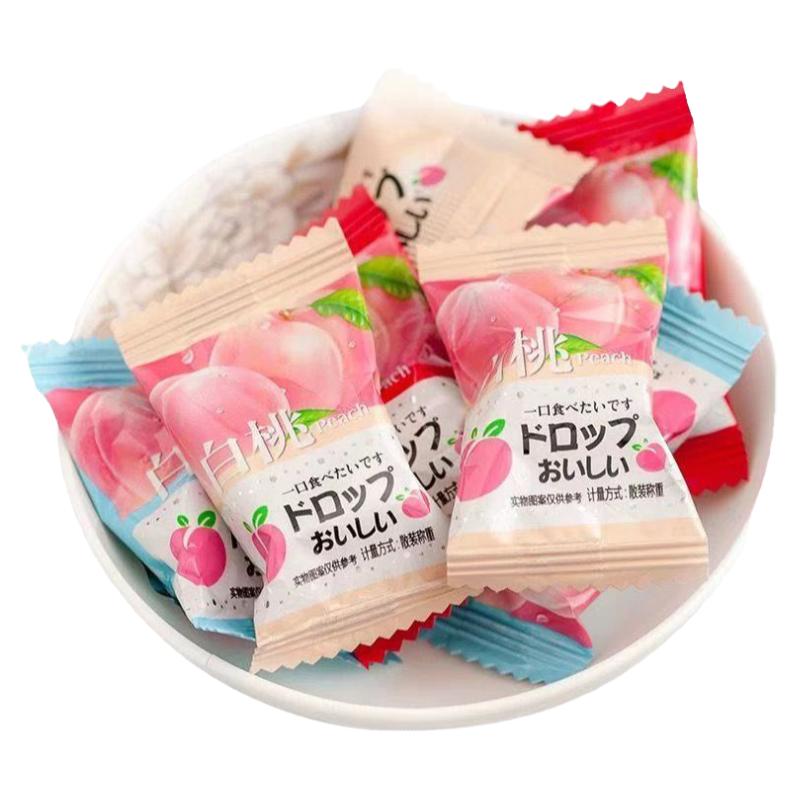 白桃味果汁糖硬糖水蜜桃味日式