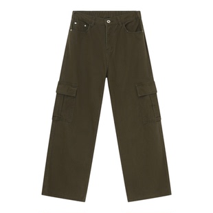 ULTIMATE GOAL 25AW 美式松紧腰休闲工装裤宽松直筒裤子男阔腿裤