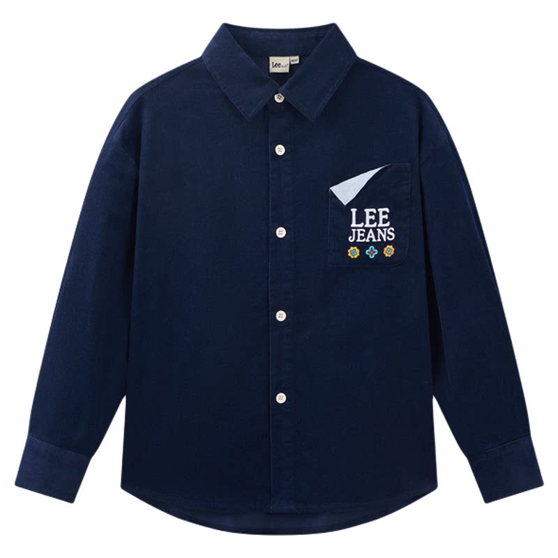Leekids儿童复古薄款长袖衬衫
