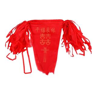 过年结婚装饰彩旗灯笼农村院子拉花户外婚礼场景布置室外婚庆氛围