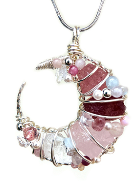 天然原石吊坠铜绕线手工公主首饰