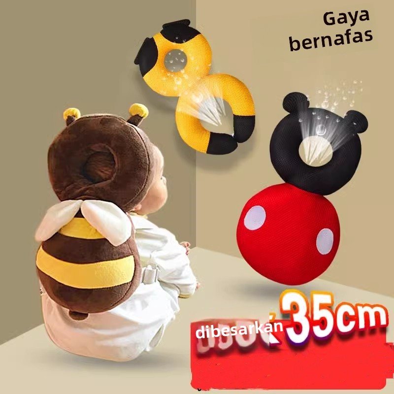 婴儿小蜜蜂防摔护头枕背包宝宝学步后背防撞帽儿童爬行保护垫神器