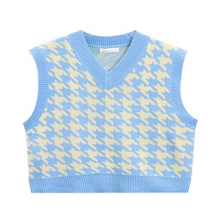 马甲背心针织外套女2025春秋新款大码胖mm宽松叠穿衬衫套装两件套