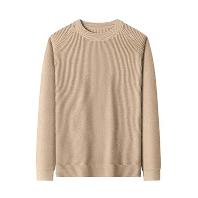 100%纯棉稻草人圆领男士毛衣