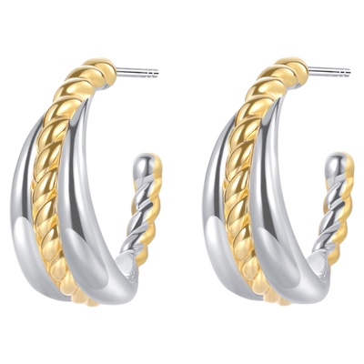 港风耳钉拼色圆环官方店