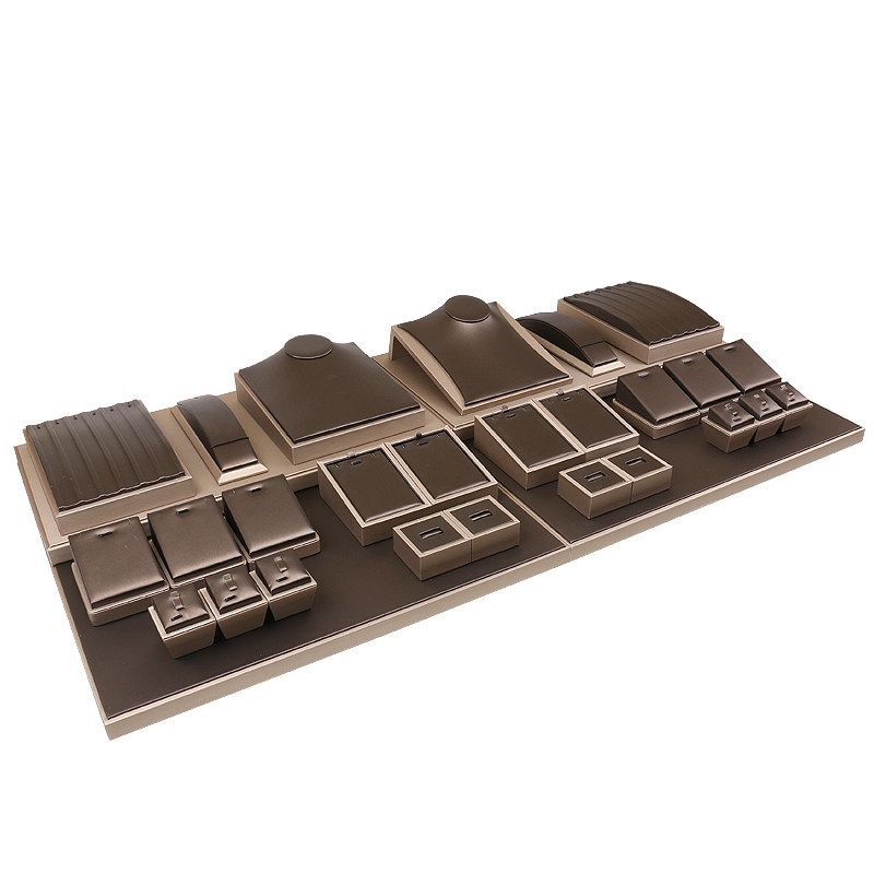 首饰道具棕色饰品展示架珠宝托盘收纳架饰品托架项链玉器展示道具