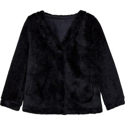 DM100大码百分百女装微胖mm冬季气质仿水貂毛正肩短款皮毛厚外套