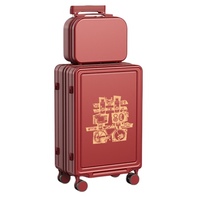 红色结婚行李箱女2025款红色拉杆