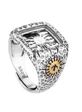 新S925纯银戒指空托方形镶嵌戒托