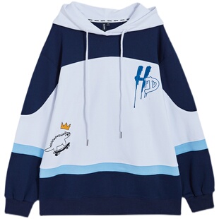 韩都衣舍严浩翔同款衣服秋季马嘉祺刘耀文情侣上衣连帽卫衣外套女