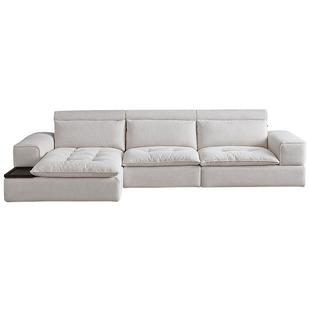 全友家居奶油风A类仿棉麻布艺沙发客厅2025新款可拆洗转角沙发