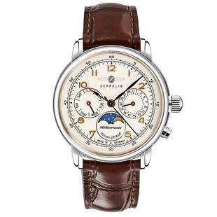 Zeppelin齐博林新品月相情侣表复古风男表女表生日情人节礼物腕表