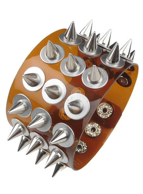 圆形垫片桔黄橙色灰黑半透明手链