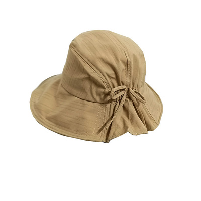 薄款简约蝴蝶结渔夫帽大头围适合