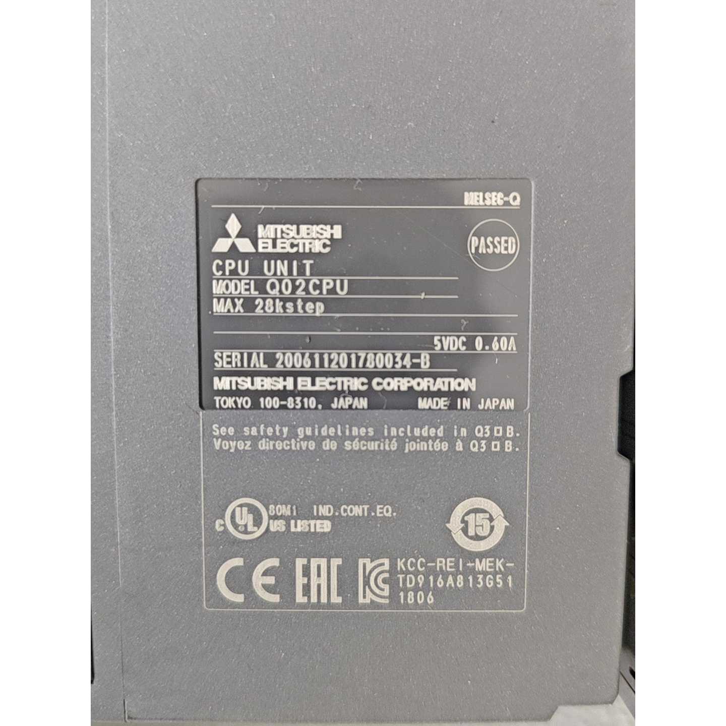 三菱MELSEC-Q系列CPU模块 Q02CPU，日本原装，
