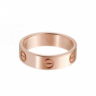 LOVE系列18K玫瑰金戒指女轻奢高级感小众设计食指情侣对戒不掉色