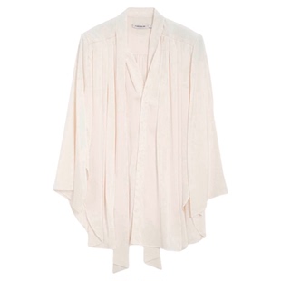 Forevercan女装2024夏季新款德布勒森简约高级感V领宽松衬衫上衣