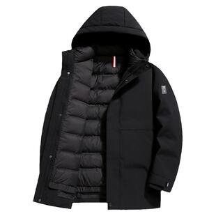 【鹅绒】雅鹿羽绒服男中长款冬季可拆卸内胆加厚保暖中年冬季外套