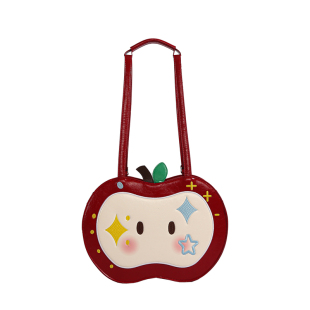 可爱刺绣红色苹果包包女2026新款小众百搭手提包大容量单肩斜挎包