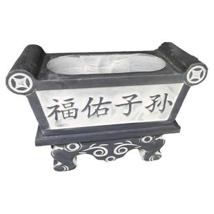 青石香炉石雕香炉摆件家用寺庙佛堂烧香石鼎整块天然石头雕刻香炉