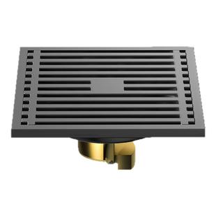 全铜地漏防臭器防堵枪灰色长条隐形卫生间洗衣机下水道淋浴三通用