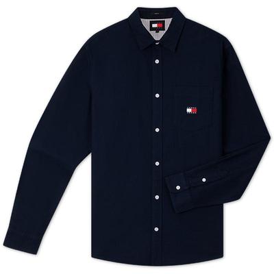 Tommy男装纯棉牛津纺拼色衬衫