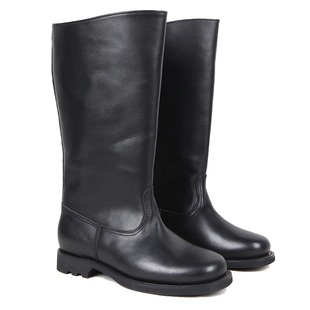 3516厂全牛皮冬季羊毛高筒皮靴保暖真皮坦克靴仪仗队靴防风骑马靴