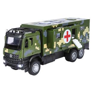 仿真多功能医疗车军事汽车卡车合金模型救护救援军车儿童男孩玩具