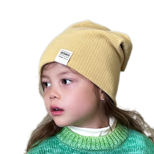 男女童帽子春秋冬时尚儿童洋气时髦堆堆帽小学生护耳人造棉包头帽