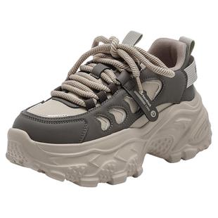 大东官方厚底老爹鞋女2025新款冬季加绒巨好看女鞋软底休闲运动鞋