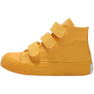 儿童帆布鞋2025春夏款韩版休闲鞋男童女童鞋时尚高帮糖果色鸳鸯鞋