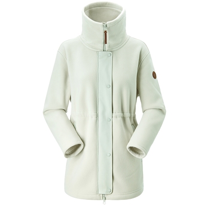 乐飞叶中长款立领抓绒衣女