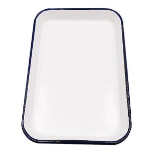 搪瓷方盘白色调色盘化工瓷盘20*30长方形消毒盘子实验室托盘30x40