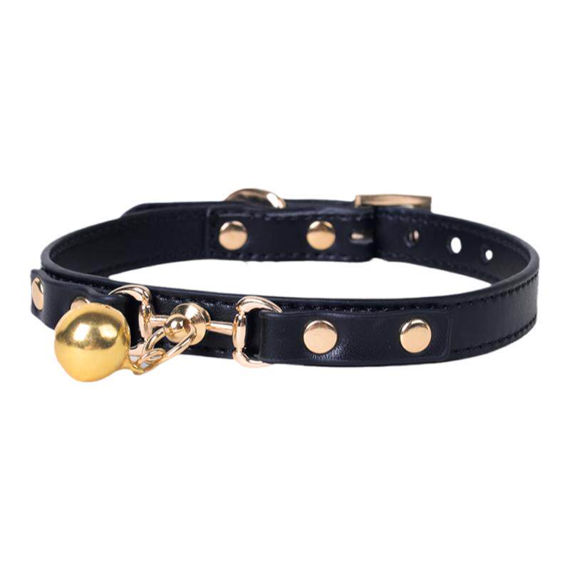 项圈女m高端项链调教牵引绳定制刻字K9皮质铃铛puppy颈饰choker