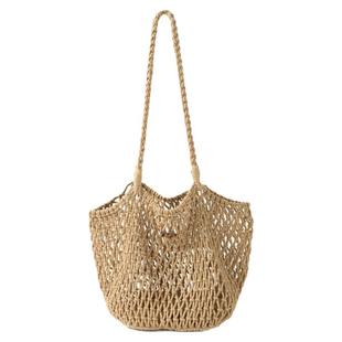 Rsea【秦岚同款】编织镂空单肩水桶包百搭度假ins网兜包新品