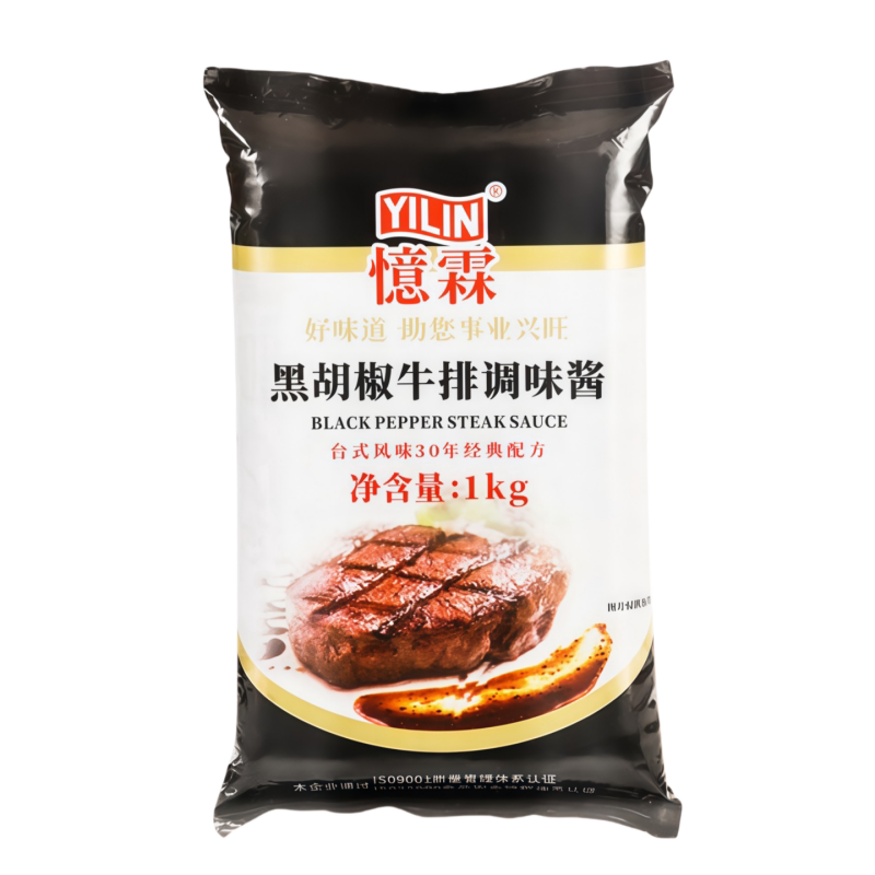 忆霖牛排黑椒酱汁2斤商用意大利面牛排黑胡椒酱烤肉蘸料拌饭调料