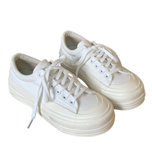 厚底帆布鞋女溶解鞋可爱日系大头鞋2026春季新款学生百搭小白鞋女