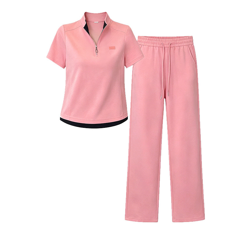 美纳堡狮盾线下同款短袖休闲套装女2026年夏季新款运动服两件套