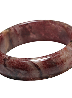 天然草莓晶手镯女老矿红草莓手环