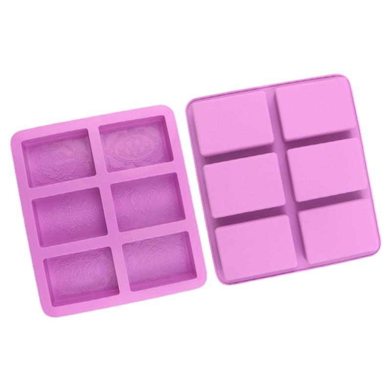 funbeads硅胶手工皂花纹模具6连