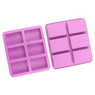 6连花纹手工皂模香薰精油皂硅胶模具diy蛋糕模方形冷制肥皂香皂模