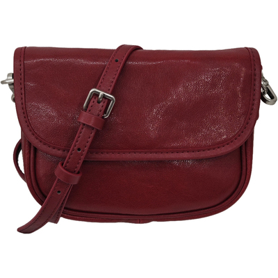 酒红色迷你翻盖手机包