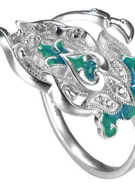 吴越老银铺足银990琅云绾戒指