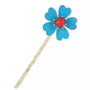 千年底蕴~新中式烧蓝釉彩花朵一字夹小众民族风古装头饰盘发器女