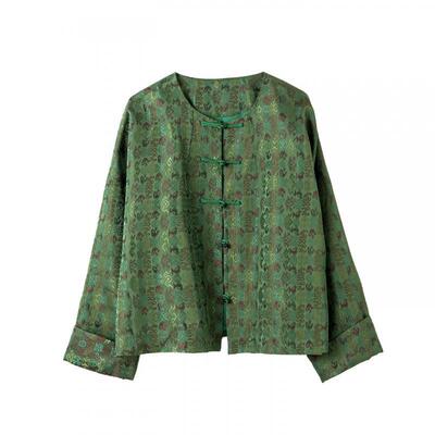 宝诗黎圆领蝙蝠袖提花外套